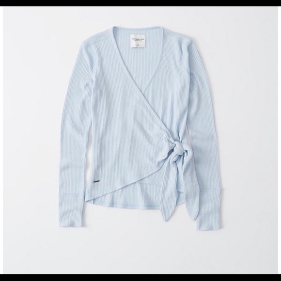 Abercrombie & Fitch Tops - Wrap front long sleeve ribbed tee